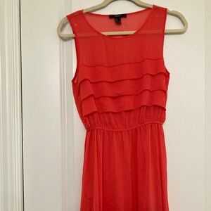 Poppy colored sheer lightweight summer dress